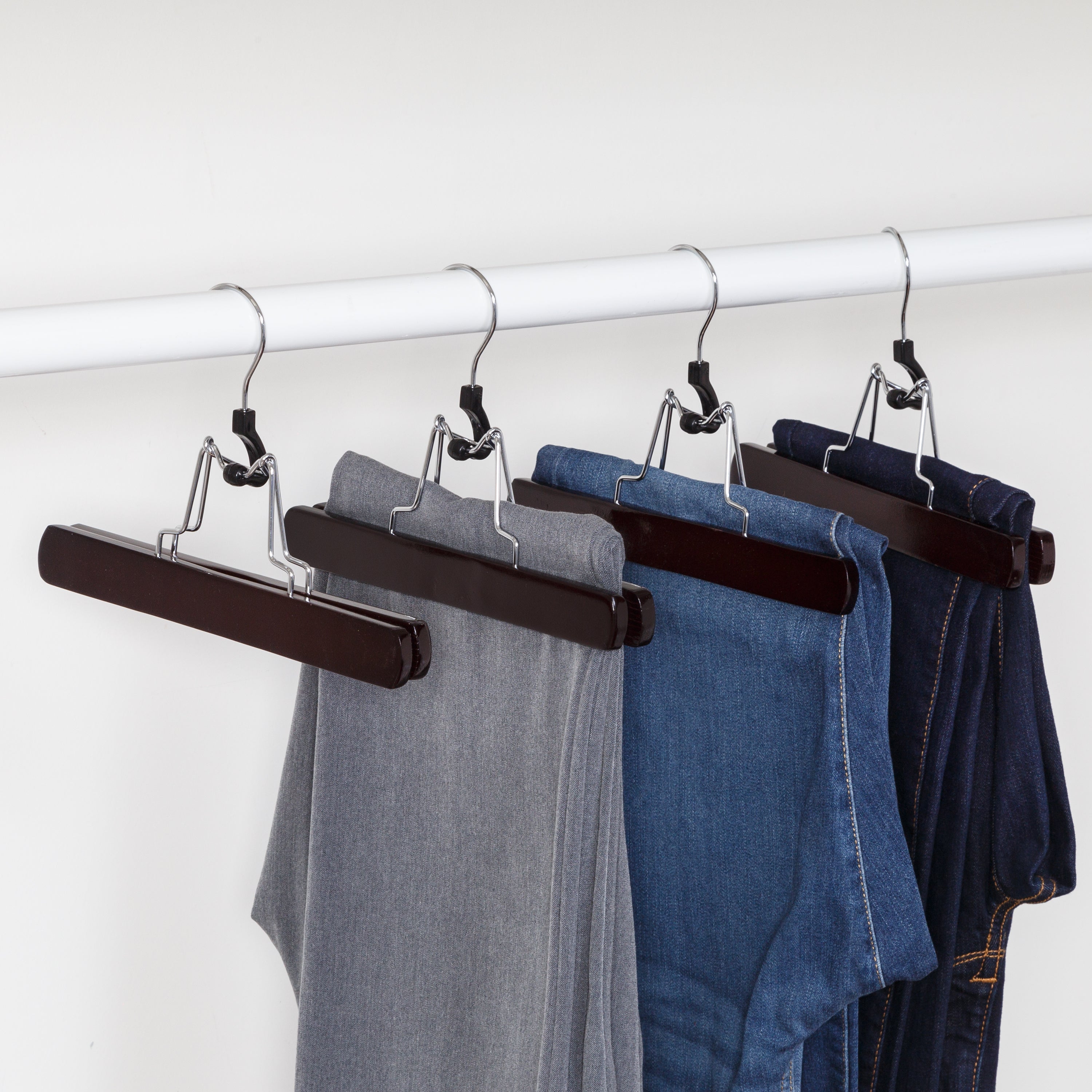 Orwell Trouser Skirt Clothes Wooden Clamp Hanger with NonSlip Inner  Grip2pk  eBay