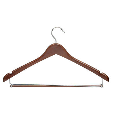Non-slip pants bar detaches and locks at one end for simple hanging