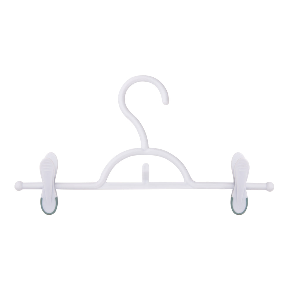 White Heavy-Duty Plastic Hangers with Trouser Bar and Shoulder Notches -  41.5cm - Choice of pack quantity options