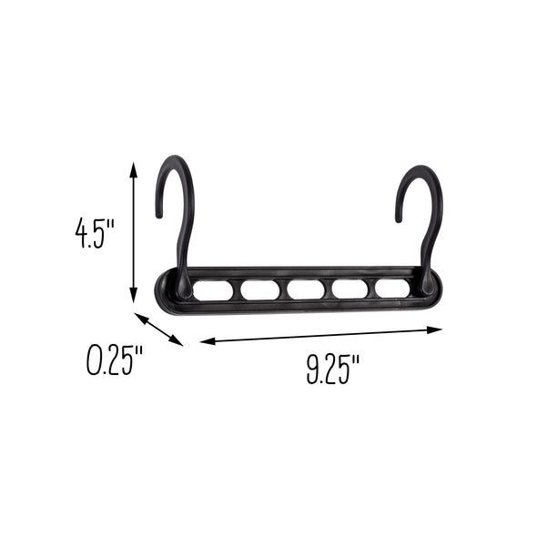 Black Plastic Cascading Collapsible Hangers (20-Pack)