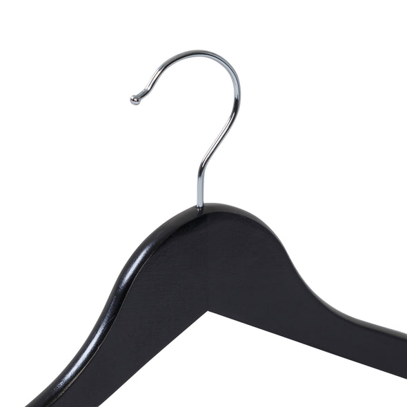 Black Non-Slip Swivel Hook Wood Hangers (24-Pack)