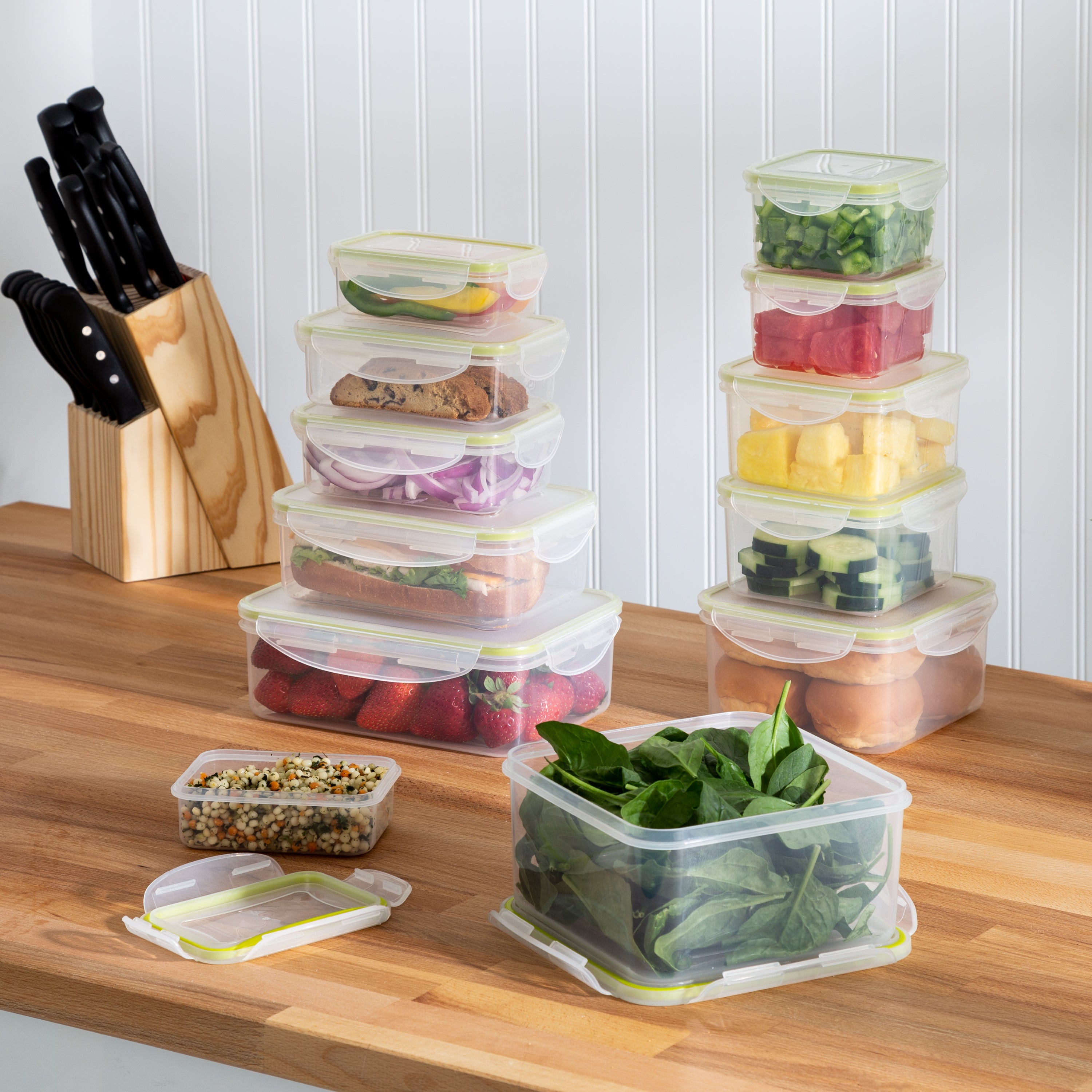  24-Piece Glass Food Storage Containers - Stackable