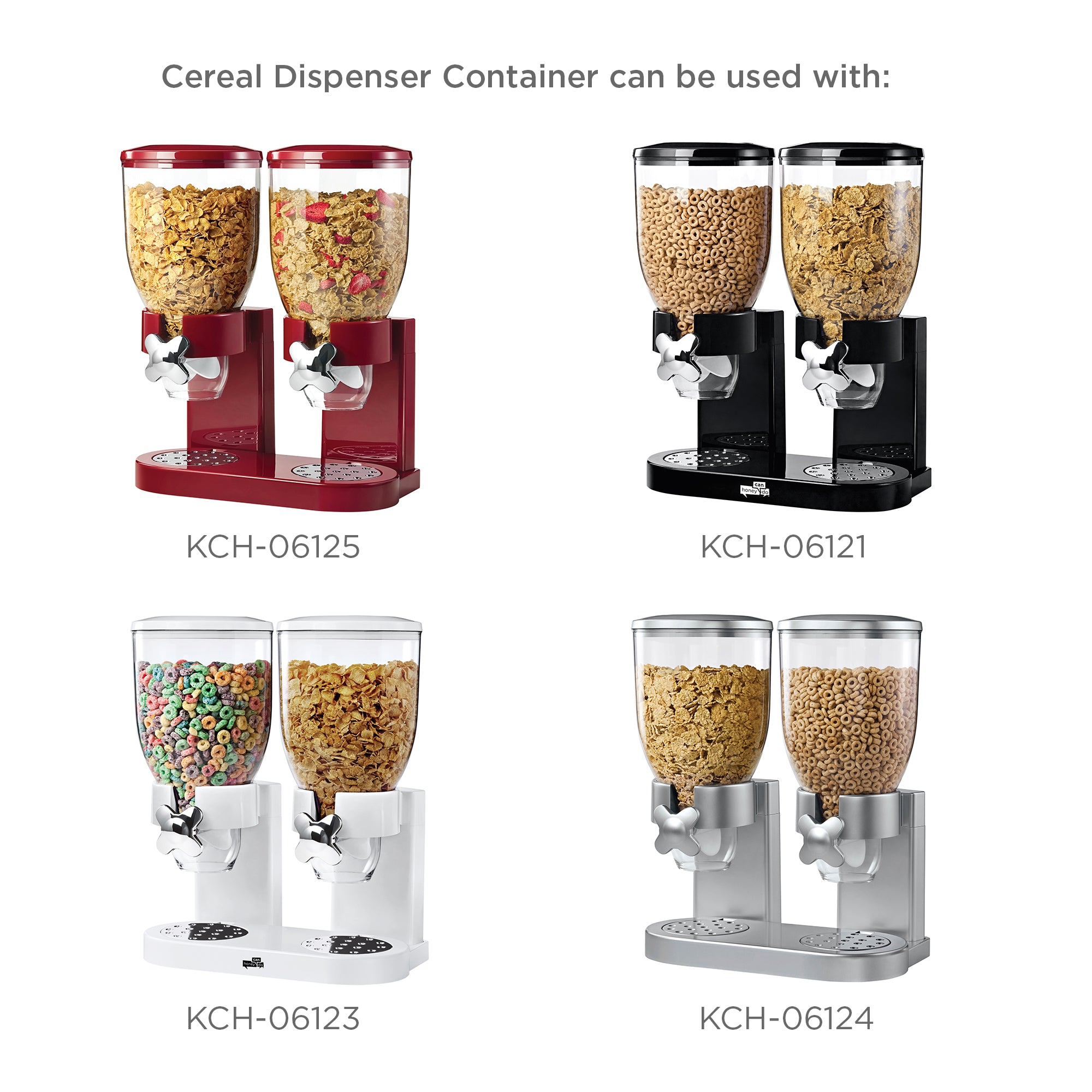 Honey Can Do Bamboo Cereal Dispenser - Natural