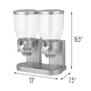 Silver Double Cereal Dispenser with Portion Control