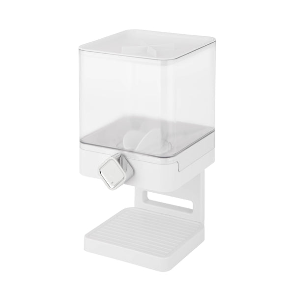 White/Chrome Cereal Dispenser with Portion Control