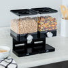 Black Compact Double Cereal Dispenser with Portion Control
