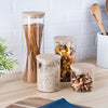 Clear/Bamboo Lid Glass Canisters (4-Piece Set)