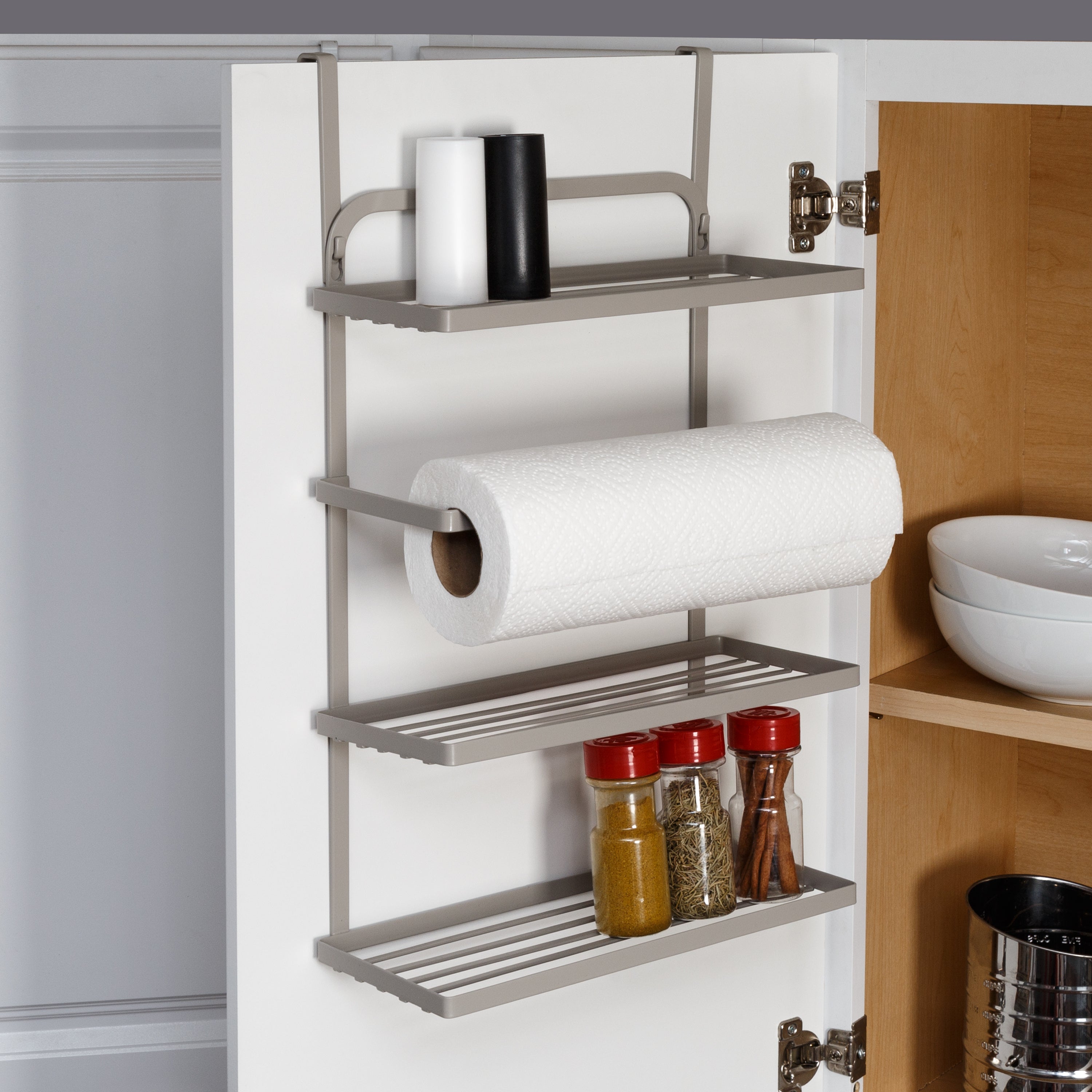 Honey Can Do Paper Towel Holder With Steel E Rack Gray