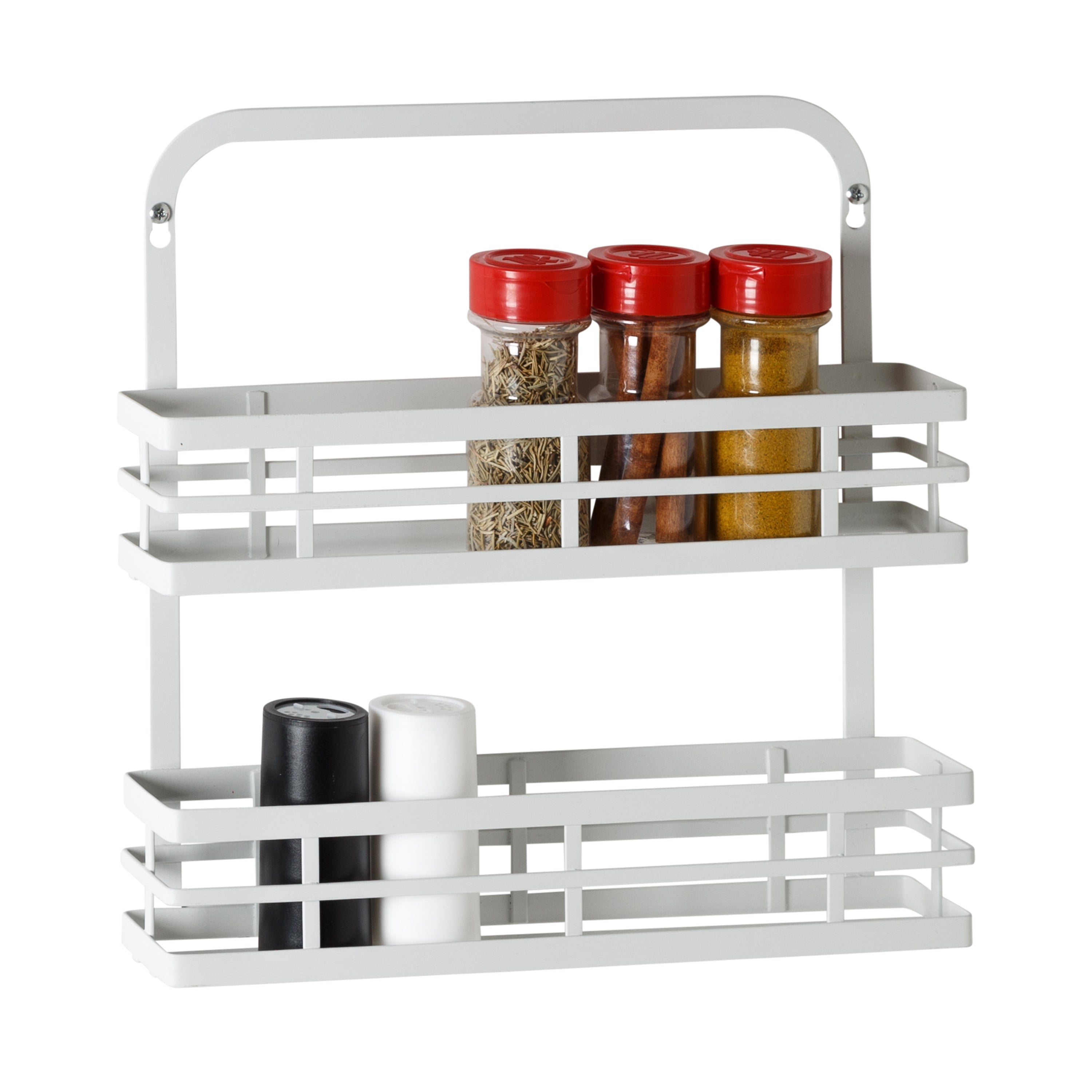 Honey Can Do Paper Towel Holder with Steel Spice Rack - White