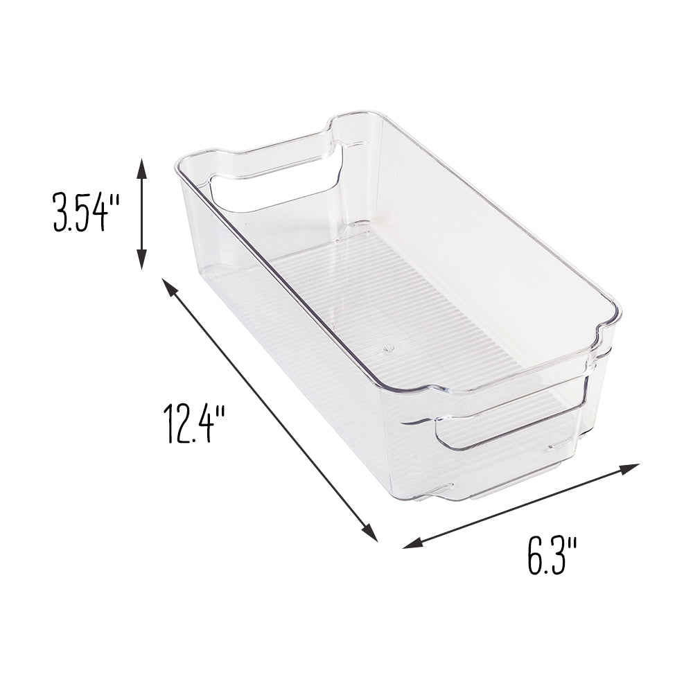 4 Pack Fridge Organizer Bins - Stackable Storage Containers (2 Large + 2  Small)