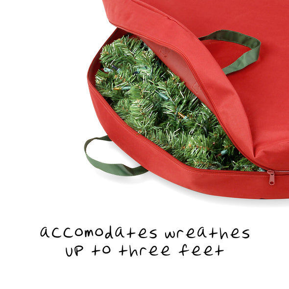 Red 30-Inch Wreath Storage Bag