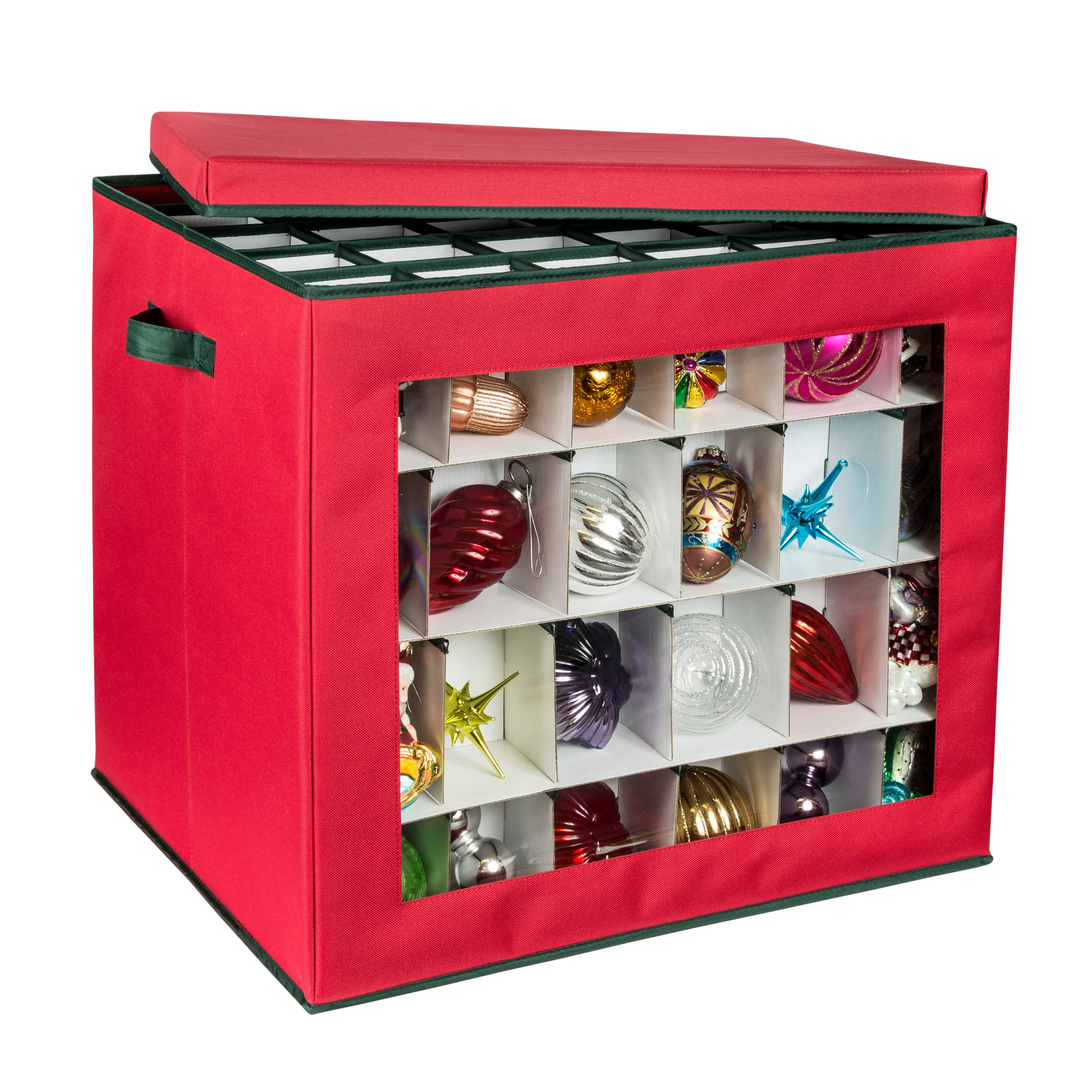 Buy St. Nick's Choice Ornament Storage Container 52 Ornaments, Red