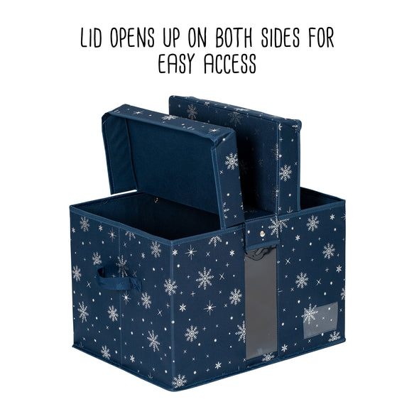 Blue Snowflake Deluxe Holiday Storage Box