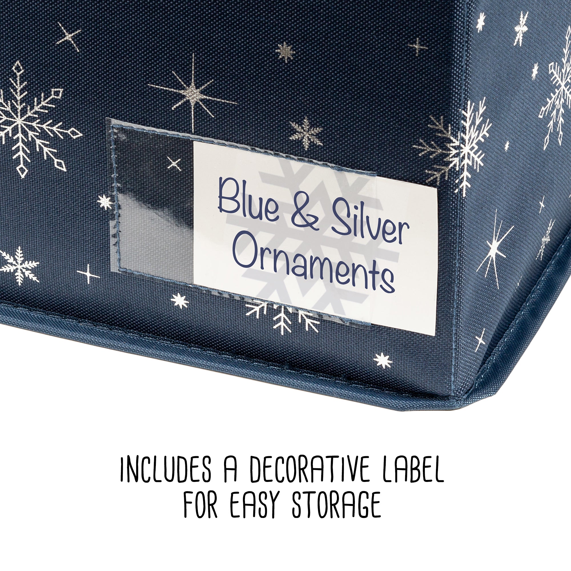 Navy Blue Deluxe 72-Ornament Storage Box