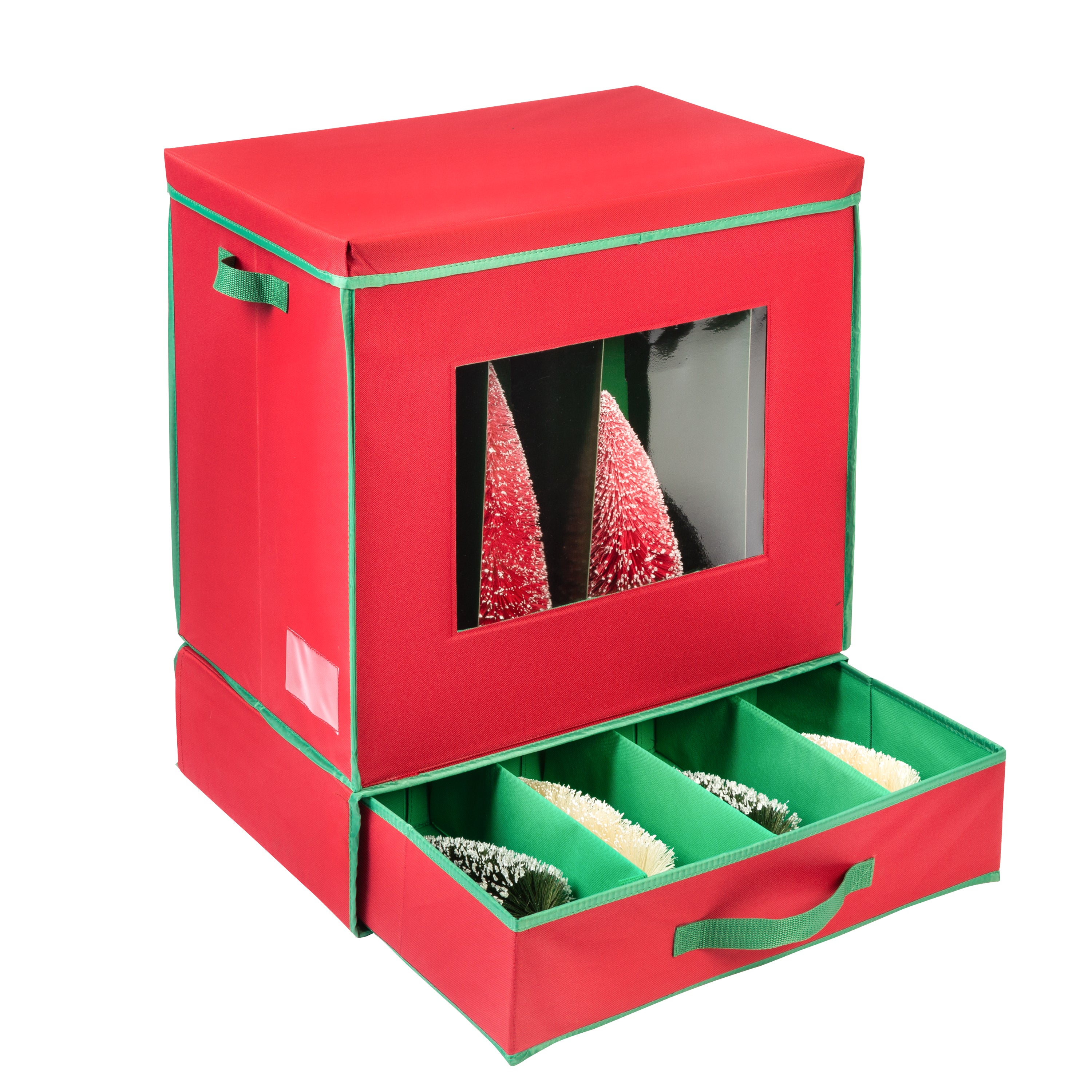 Honey-Can-Do Holiday Decorations Storage Box Red