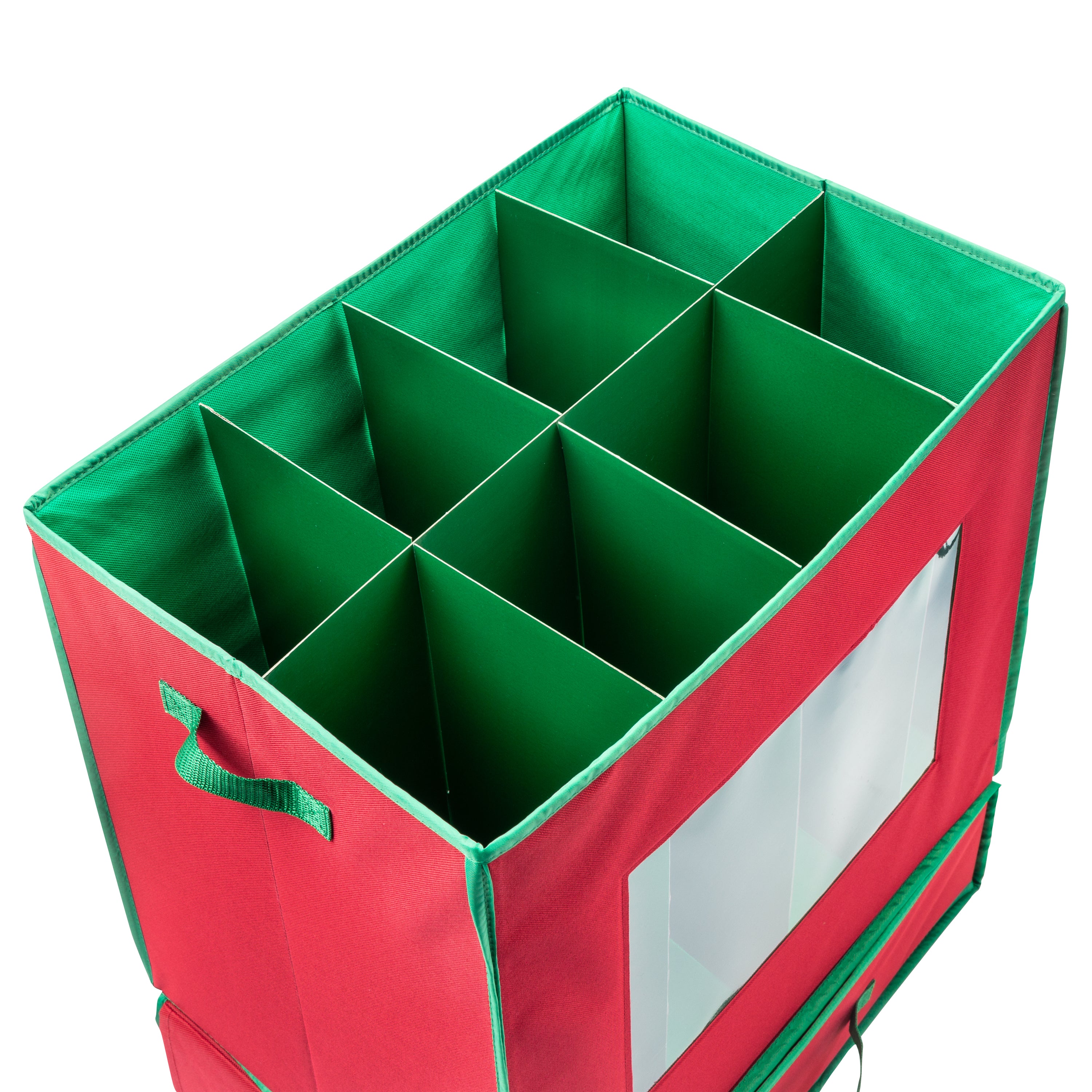 HOLDN' STORAGE Christmas Ornament Storage Box with Lid - Christmas Decor  Storage Containers that Store up to 64 Holiday Ornaments - Red/White