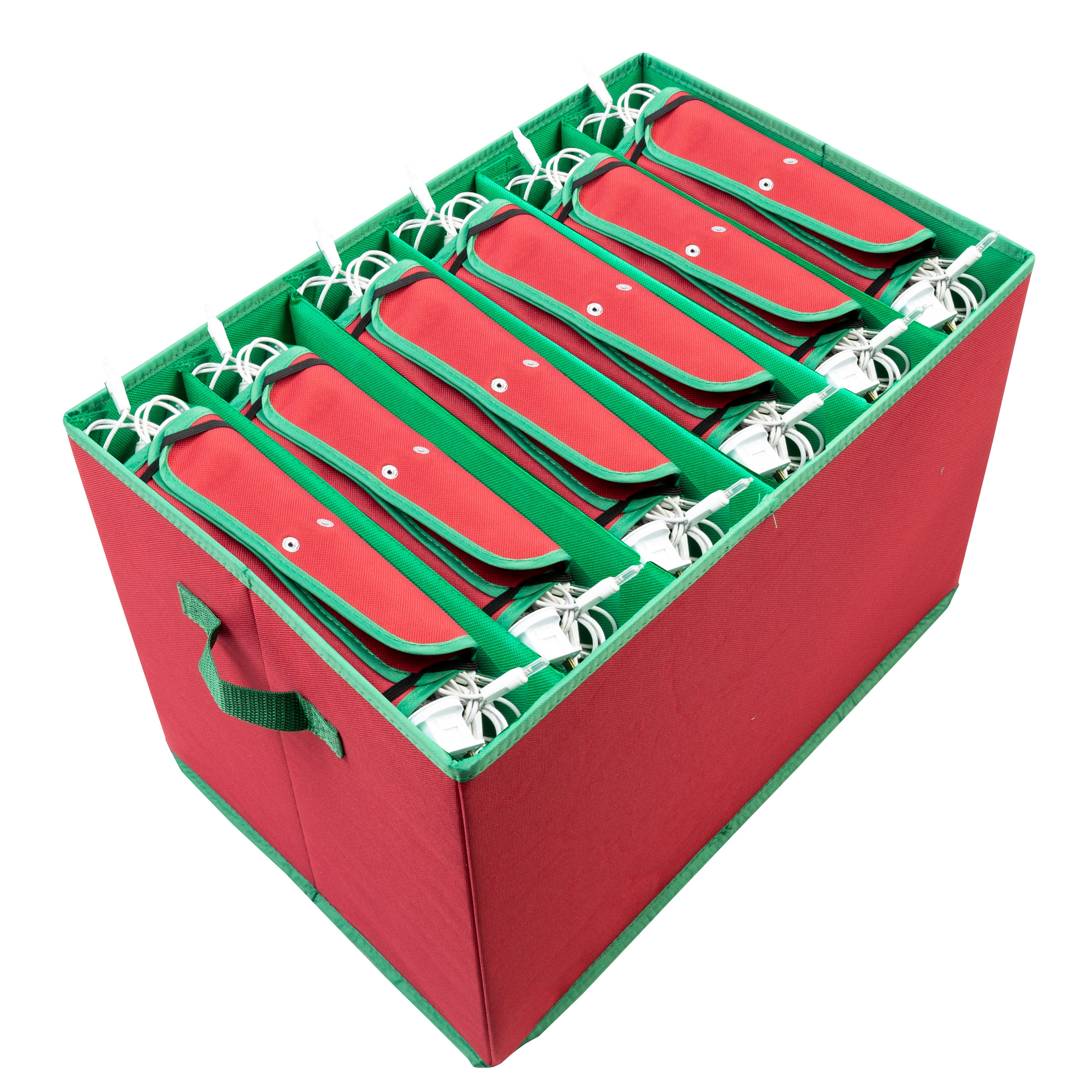 Honey-Can-Do Christmas Tree Lights Storage Box ,Red