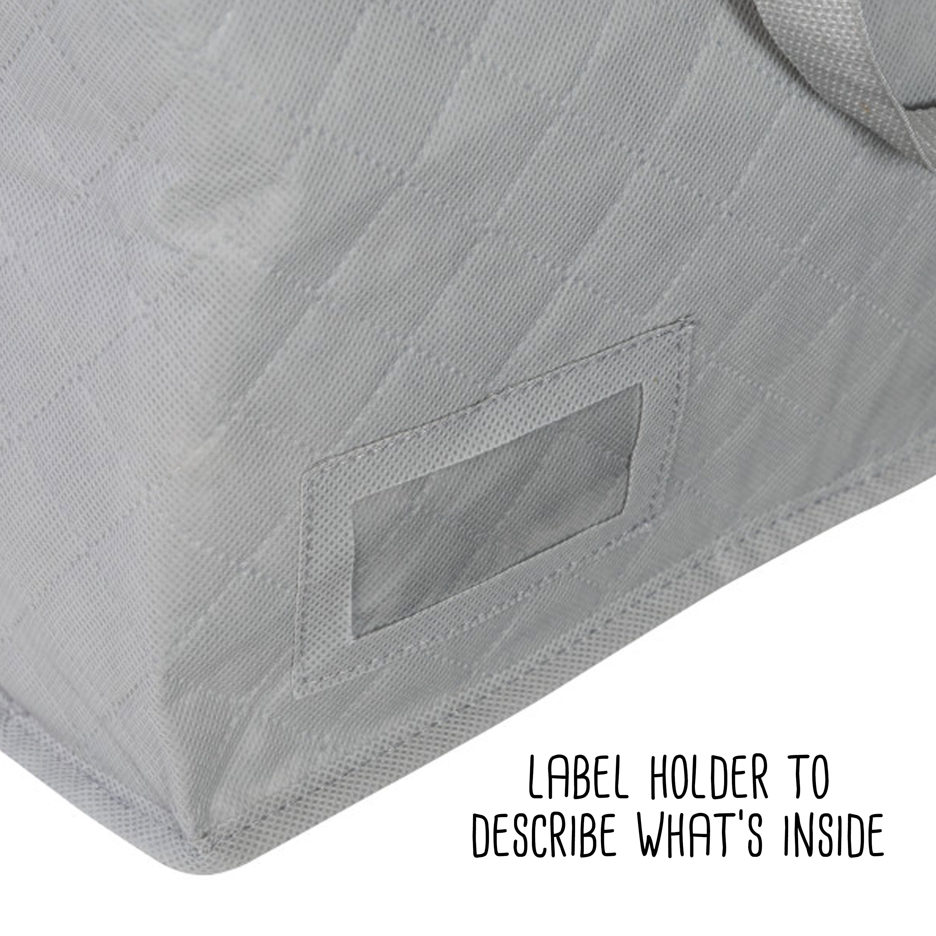 Basics Zippered Storage Bags with Window, Grey, Clear, 59.9 x 44.7 x  28.7 cm