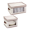 Natural Dinnerware or Closet Window Storage Boxes Set of 2