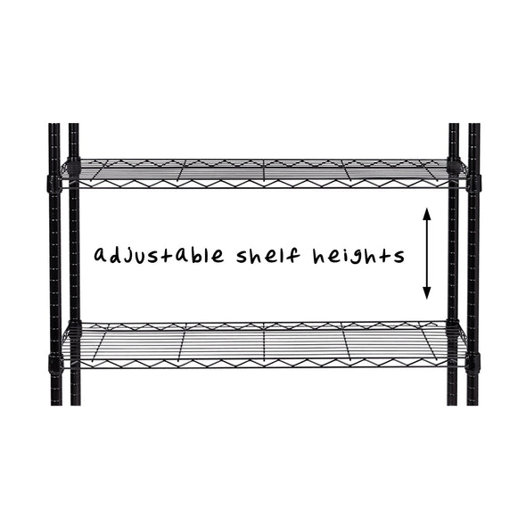 Adjustable shelf heights provide configuration versatility