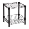 Black Wire Shelf With Bottom Storage Basket