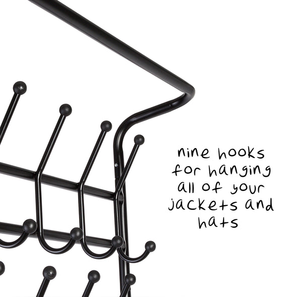 Hooks for hanging coats, scarves, hats and bags