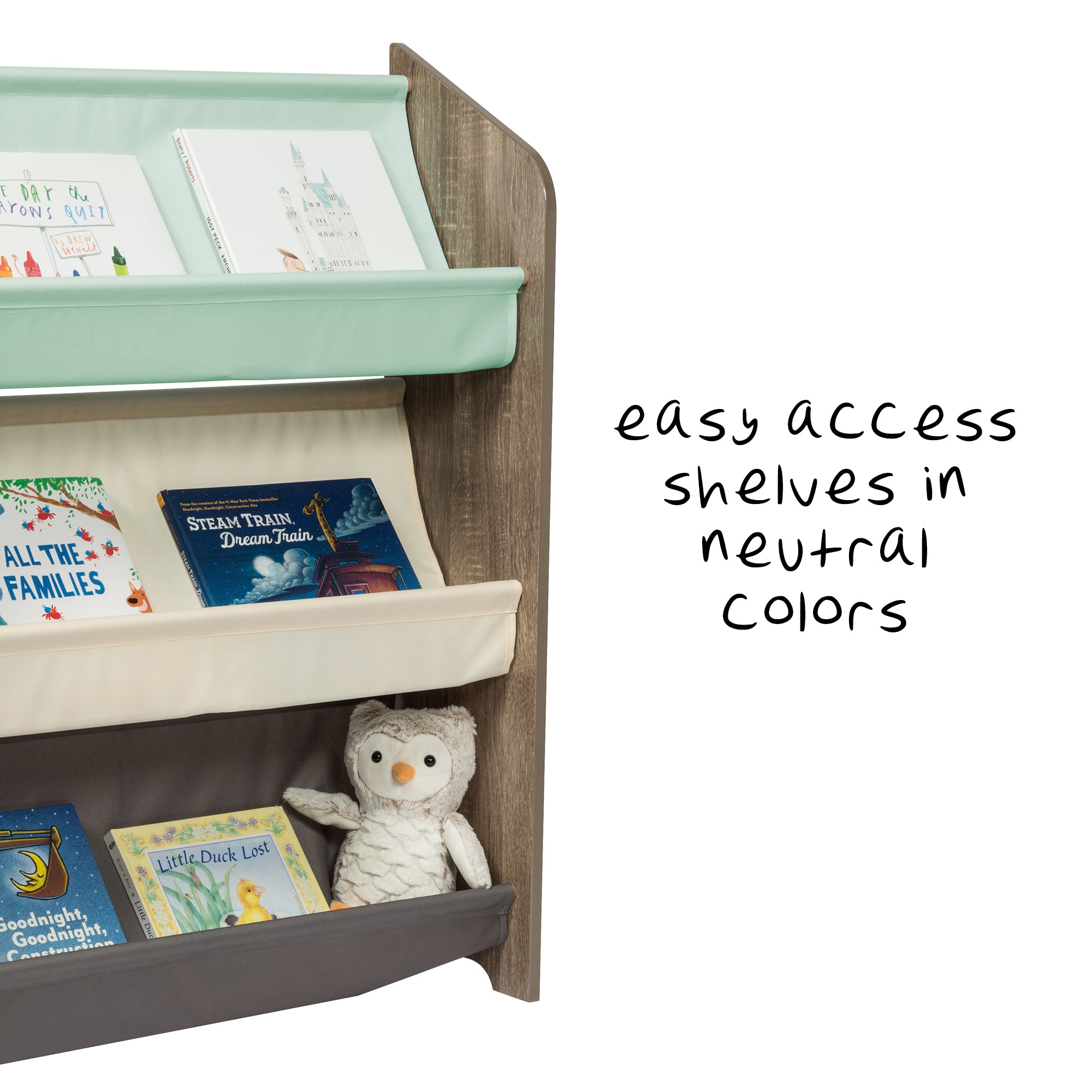 HONEY JOY Toy Storage Organizer with Bookcase, 5-Cubby Children Bookshelf  Toy Storage Cabinet, Open Kids Toy Storage Shelf Book Display Rack for