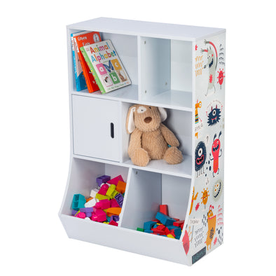 Honey can do SRT 01603 Kids Toy Organizer and Storage Bins WhitePastel 12 x  Bin 36 Height x 12.5 Width33.3 Length Durable Heavy Duty Stain Resistant  Rounded Corner Sturdy White Pastel Frame