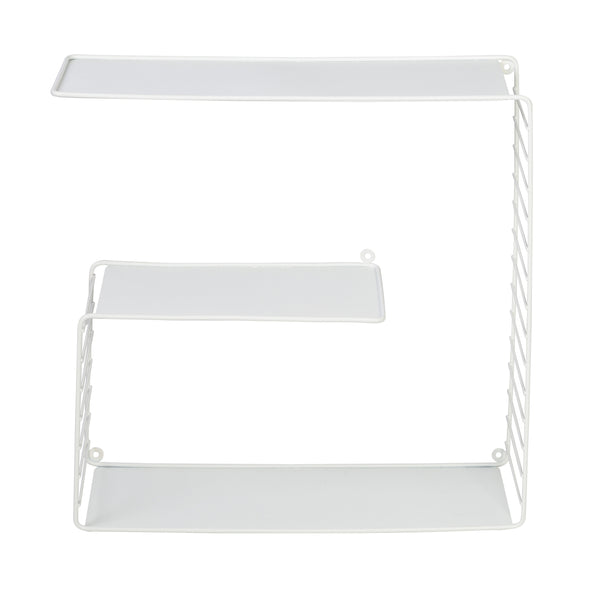 White 3-Tier Metal Square Decorative Wall Shelf