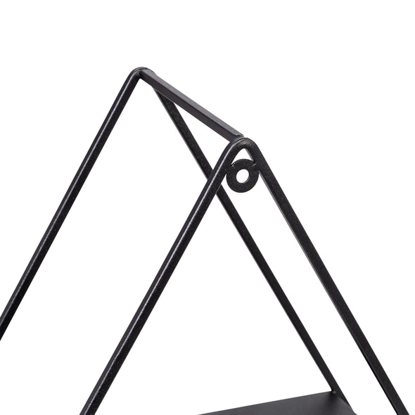 Black 3-Tier Triangle Decorative Metal Wall Shelf