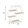 Gold 4-Tier Hexagonal Decorative Metal Wall Shelf
