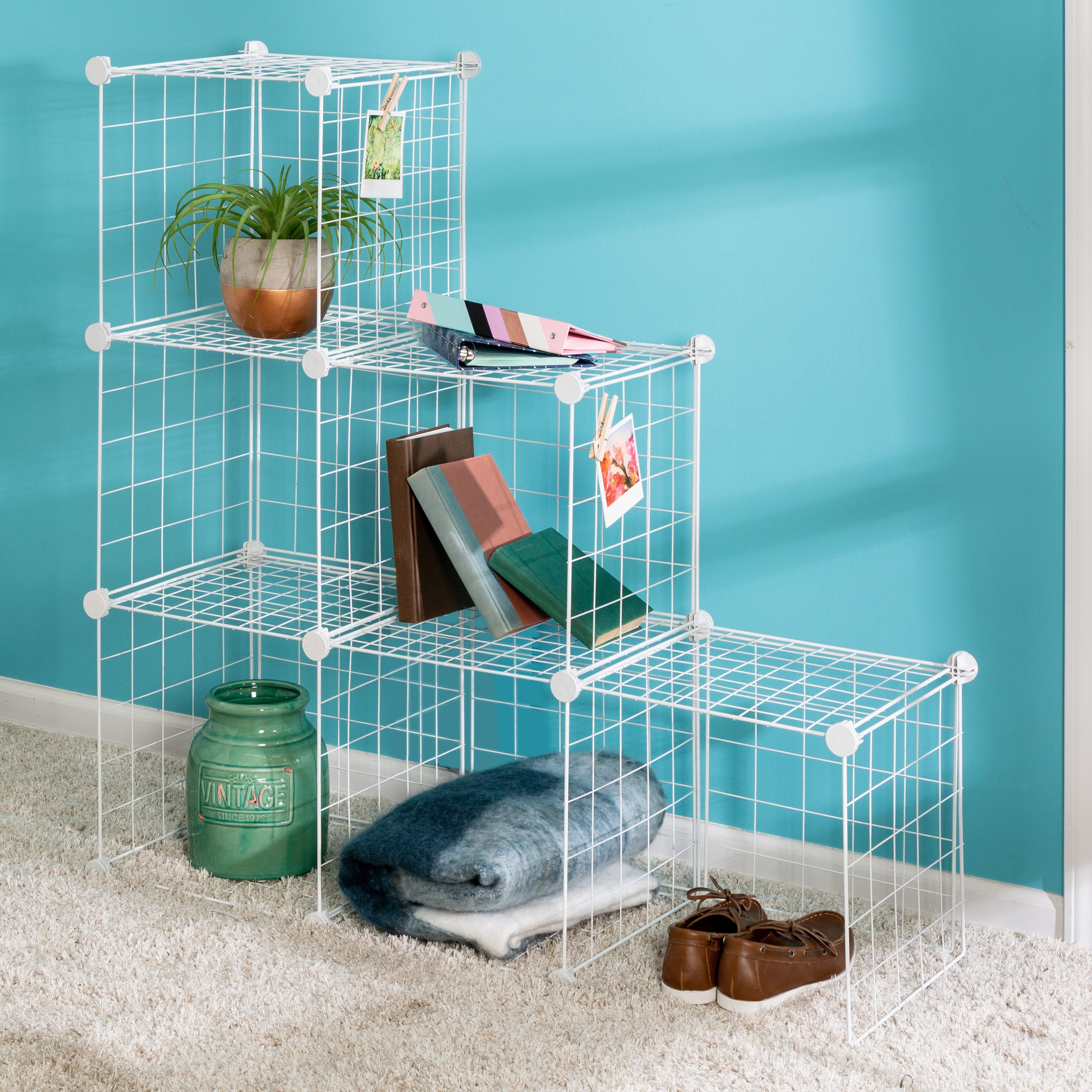 Cube Modular Rack Modular Cube Storage System White Large Storage Cube – Flexi Storage