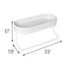 White Oval Bath Shelf with Towel Bar