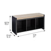 Black/Natural 3-Cube Storage Bench with Cushion