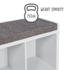 White/Gray 3-Cubby Organizer Bench with Shoe Storage