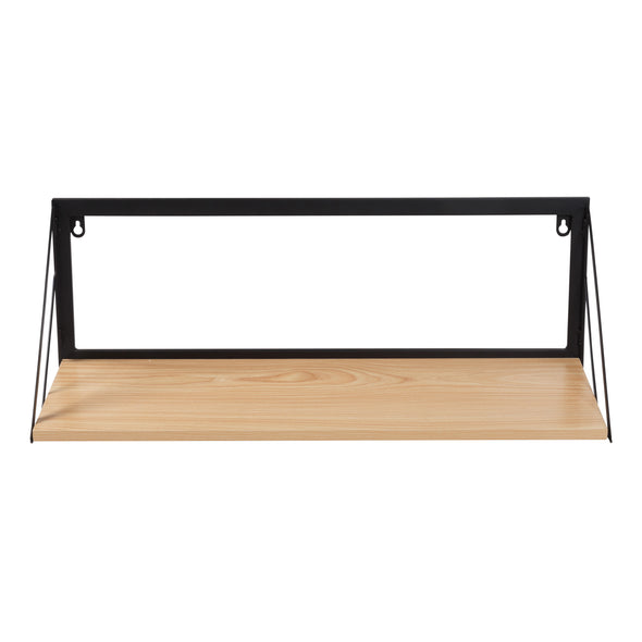 Black/Maple Large Modern Floating Shelf