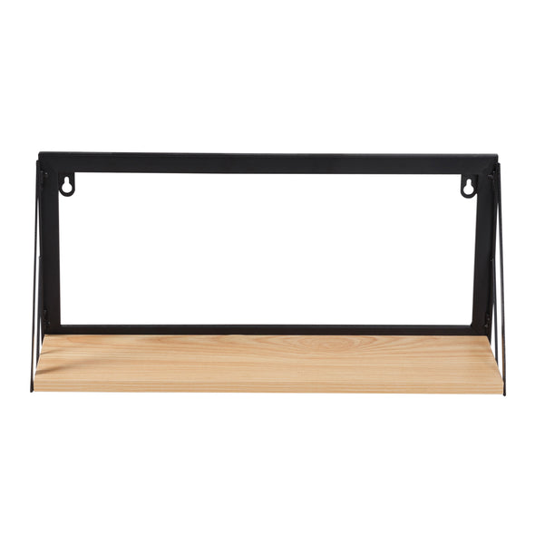 Black/Maple Modern Small Wall Shelf