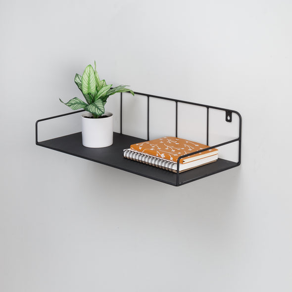 Black Small Metal Floating Accent Shelf