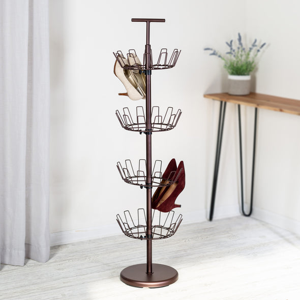 Tier Revolving Shoe Storage Shoe Tree Rack 4-Tier Revolving Shoe