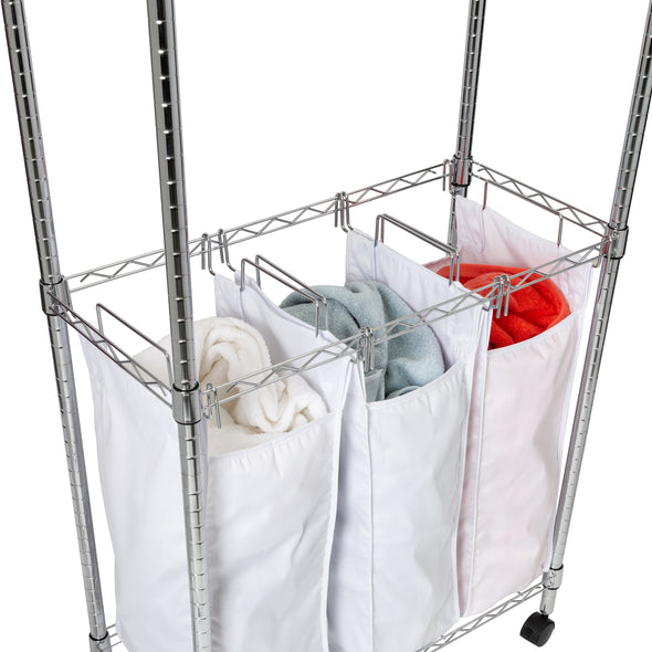 Removable, washable bags; recommend hang dry