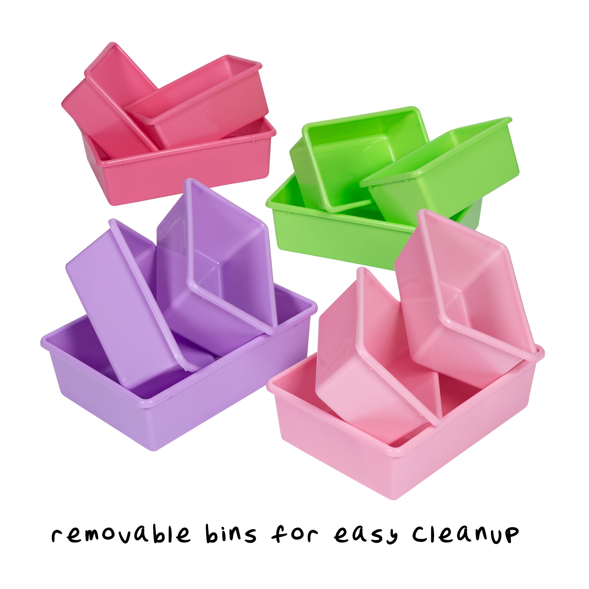 Your Zone Mocha Plastic Toy Storage Organizer with 12 White Plastic Storage Bins