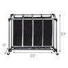 Black/Silver Rolling Deluxe 4-Compartment Sorter