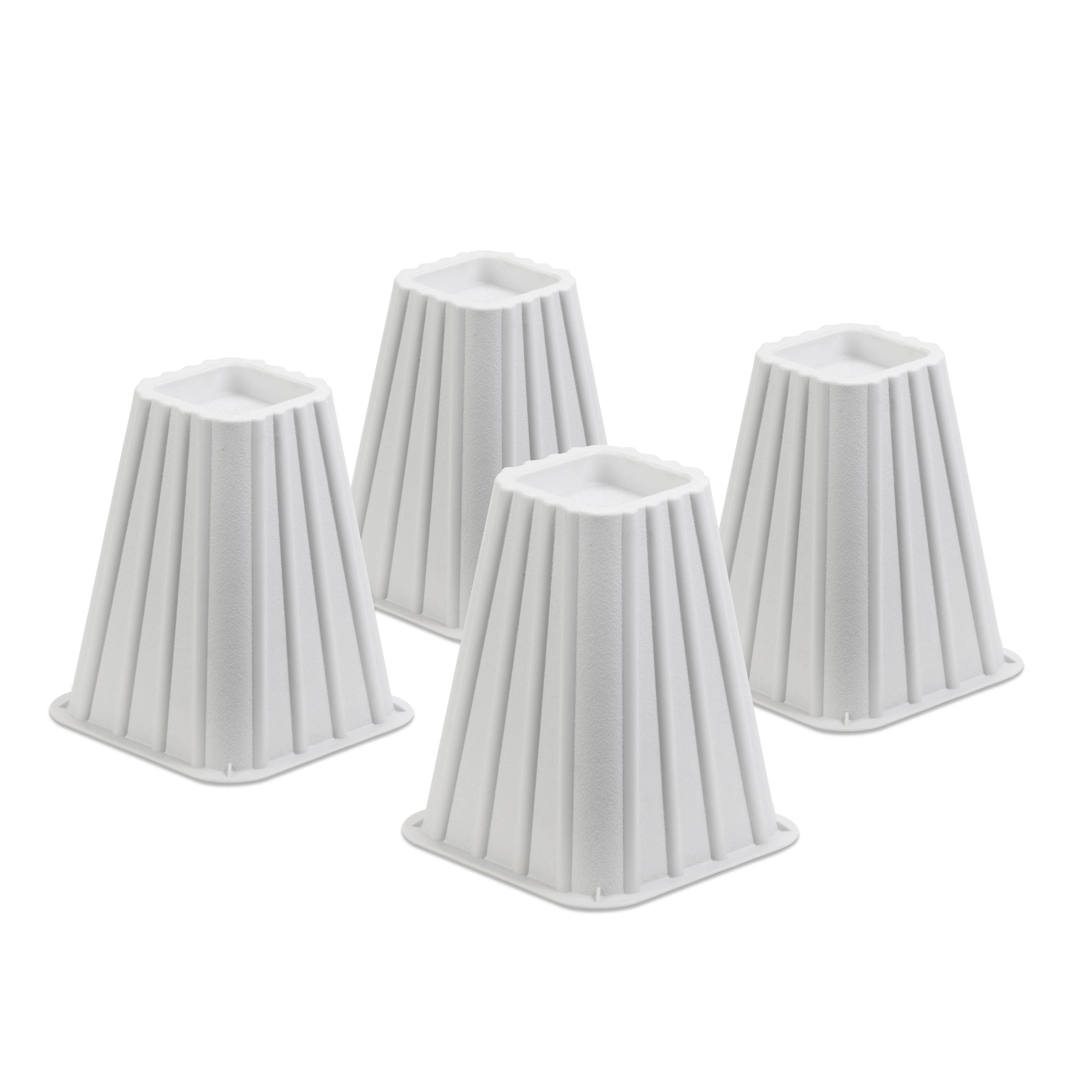 White 8-Inch Square Bed Risers (Set of 4)