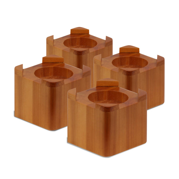Maple Finish Square Wood Bed Risers (Set of 4)