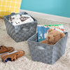 Silver Woven Storage Baskets with Handles (2-Pack)
