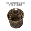 Brown Maize Woven Round Nesting Baskets (Set of 3)