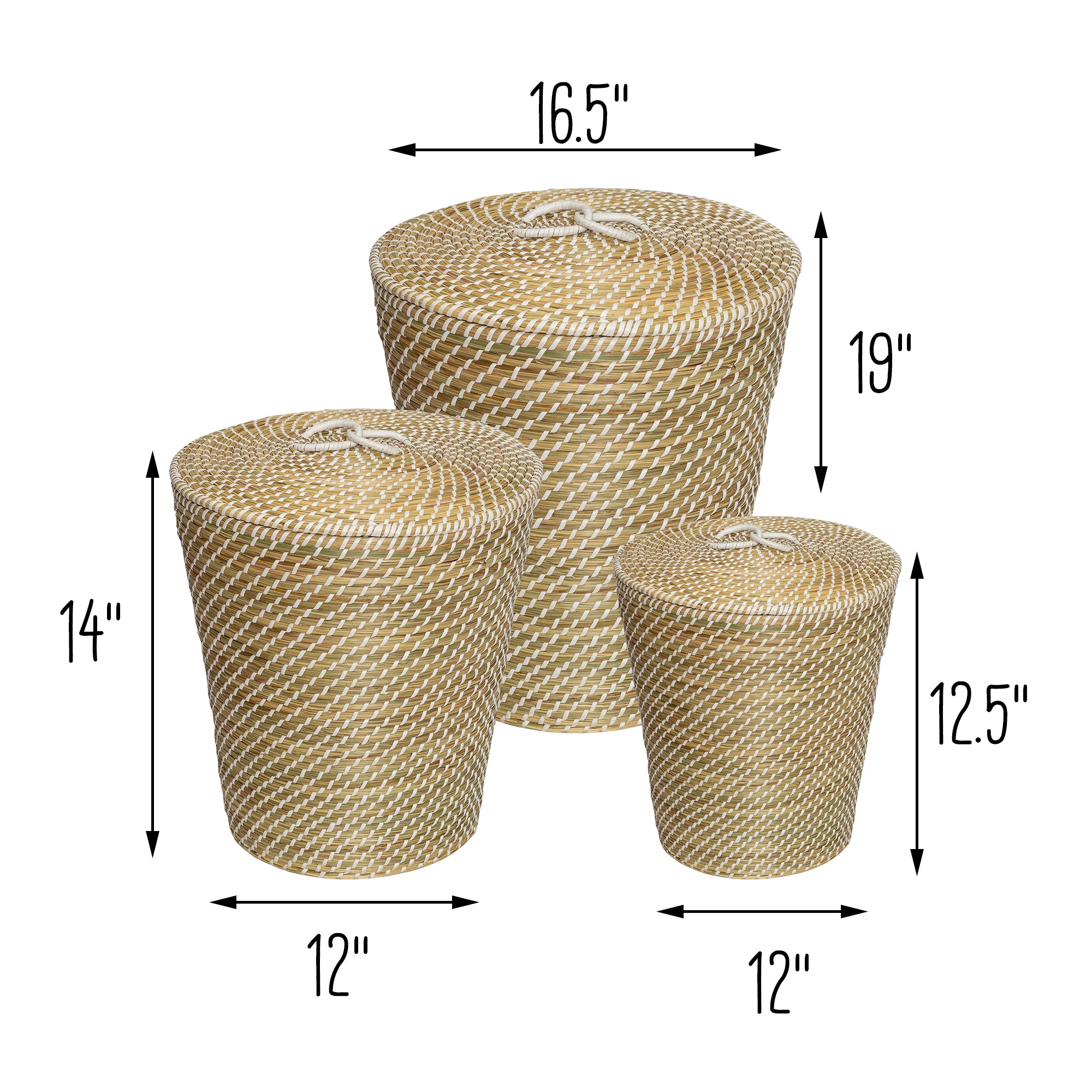 Best Buy: Honey-Can-Do 7-Piece Split Willow Woven Bathroom Storage Basket  Set Grey HMP-09358