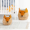 Natural/Orange Fox Shaped Storage Baskets (Set of 2)