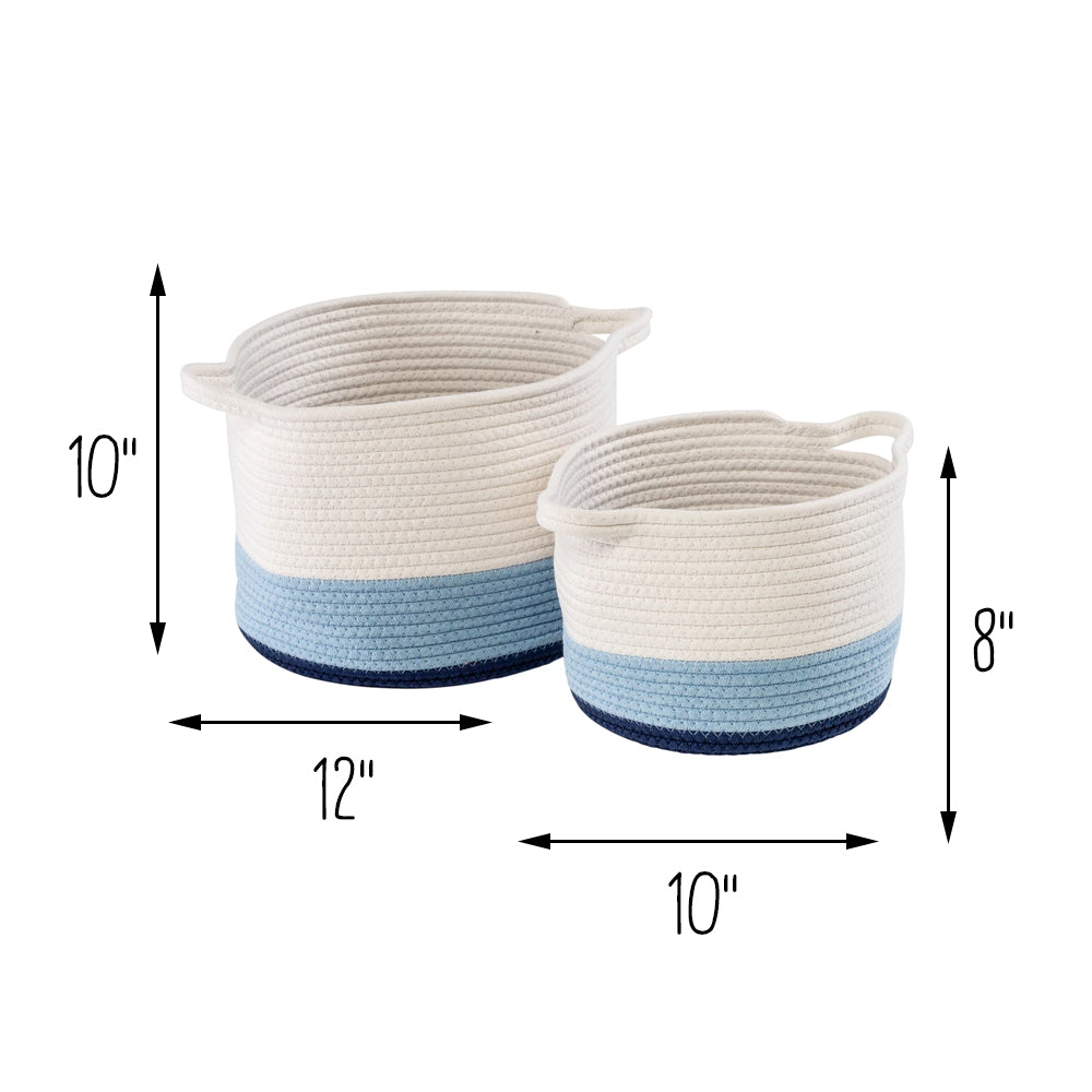 16 x 16 x 18 Extra Large Storage Basket with Lid, Cotton Rope