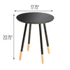 Black/Natural Round Accent End Table
